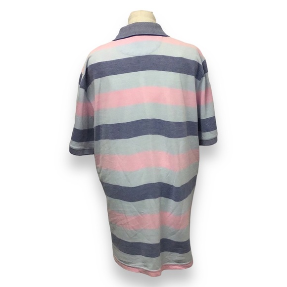 Saddlebred Traveler Classic Fit AdaptiveCool Mens Short Sleeve Stripe Polo - Picture 4 of 12